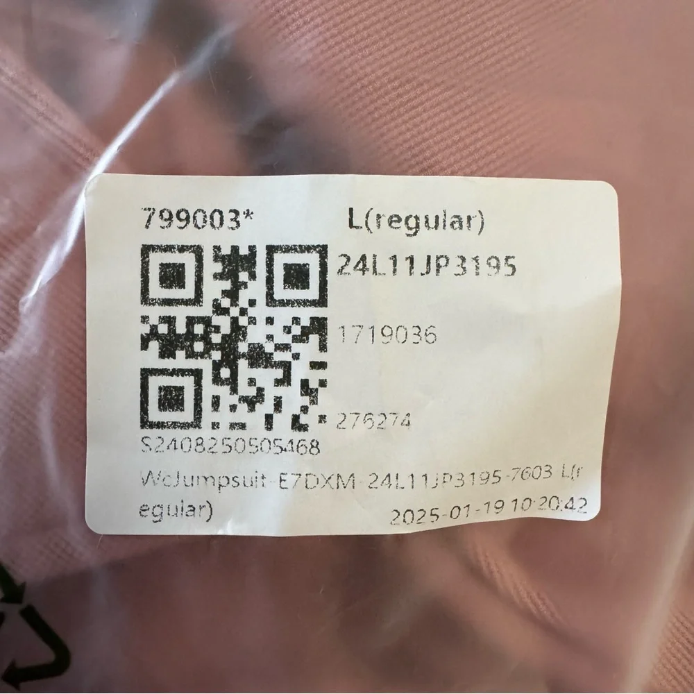 HALARA Pink Unisex WorkCore Half Button Down Waffle Knit Women’s Jumpsuit - Picture 5 of 9